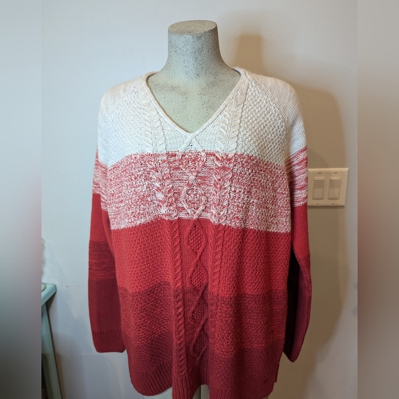 Olsen Europe Red Maple Cable Cotton Knit Sweater Size XL NWT - Picture 12 of 14